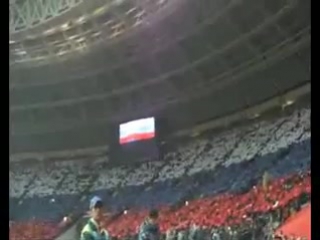 the anthem of russia, the fans sing